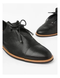 Buy ❤️ Zazou Rebellion Perferated Leather Flat 👟 Shoes In Black ✔️ -Flats Sales Store unnamed file 1021