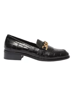 Outlet 🧨 Jane Debster Kate Black Croc Print Flat 👟 Shoes 🤩