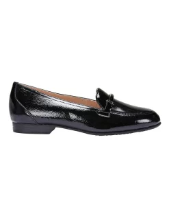 Hot Sale ⭐ Easy Steps Glebe Black Crinkle Patent Flat 👟 Shoes 🎉
