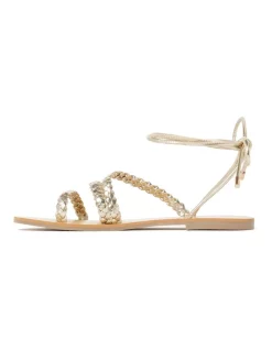 Cheapest 🔔 Forever New Kris Braided 🩴 Sandal In Gold 🎁 -Flats Sales Store unnamed file 1579