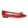 Hot Sale 😉 Sandler Lacey Red Croc Print Flat 👟 Shoes 😍