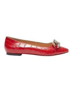 Hot Sale 😉 Sandler Lacey Red Croc Print Flat 👟 Shoes 😍