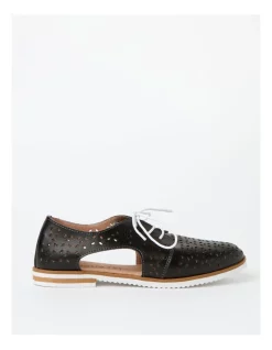 Budget ⭐ Regatta Lily Black Leather Flat 👟 Shoes 😍