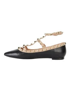 Coupon 🧨 Pink Inc Inez Black Kid/Nude Flat 👟 Shoes 🧨 -Flats Sales Store unnamed file 386