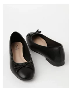 Coupon ❤️ Miss Shop Robyn Leather Low Heeled Flats In Black ⭐ -Flats Sales Store unnamed file 613