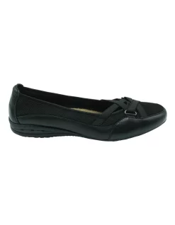 New 😀 Planet 👟 Shoes Fergie Black Leather Ballet Flats 🌟