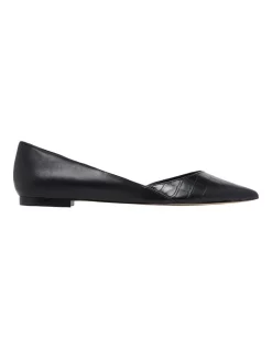 Best Sale π Nine West Aery Crocodile Flat π Shoe In Black β