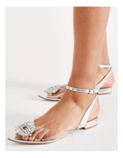 Best Pirce ❤️ Collection Annie Flat 👟 Shoes In Silver 🤩